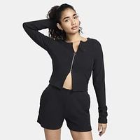 Nike Womens Chill Knit Rib F/Z Cardigan - Black/Black