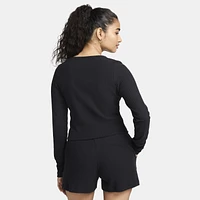 Nike Womens Chill Knit Rib F/Z Cardigan - Black/Black