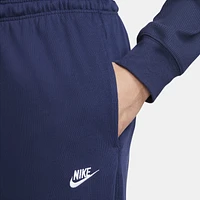 Nike Mens Nike Club Knit Open Hem Pants - Mens White/Midnight Navy Size S