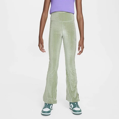 Nike Girls NSW Tight Flare Cozy Rib - Girls' Grade School Jade Horizon/Oil Green