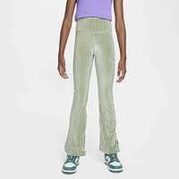 Nike Girls NSW Tight Flare Cozy Rib - Girls' Grade School Oil Green/Jade Horizon