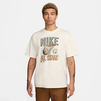 Nike Mens NSW Max 90 Stars Short Sleeve T-Shirt - Pale Ivory/Gold