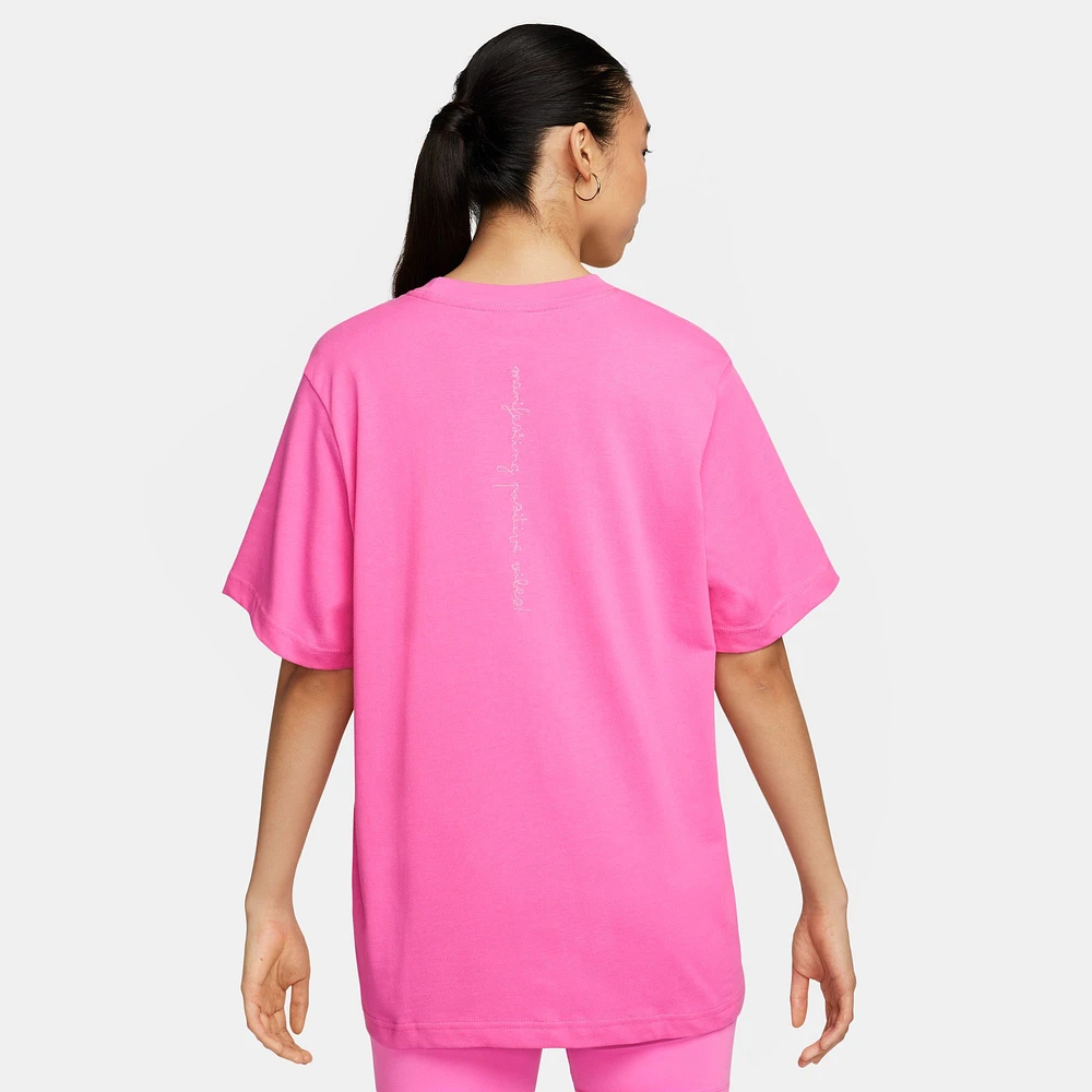 Nike Womens Essential BF Notes 2Self T-Shirt - Pink/Tan
