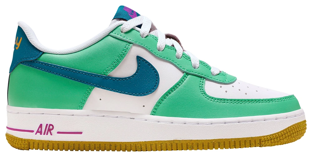 Nike Boys Air Force 1 LV8 AP - Boys' Grade School Basketball Shoes White/Green Abyss/Spring Green