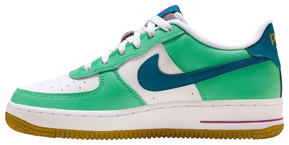 Nike Boys Air Force 1 LV8 AP - Boys' Grade School Basketball Shoes White/Green Abyss/Spring Green