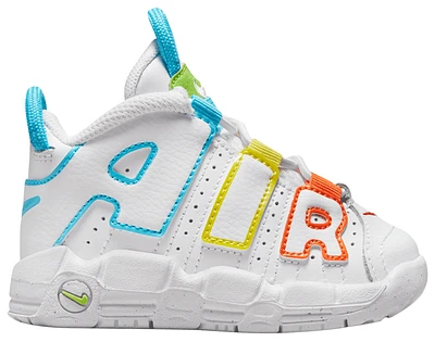 Nike Boys Nike Air More Uptempo WCRD - Boys' Toddler Running Shoes White/Baltic Blue/Opti Yellow Size 04.0