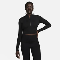 Nike Womens Chill Knit Quarter Zip Crop