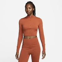 Nike Womens Chill Knit Quarter Zip Crop