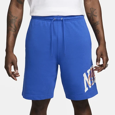 Nike Mens Nike Club FT Shorts - Mens Safety Orange/Game Royal Size S