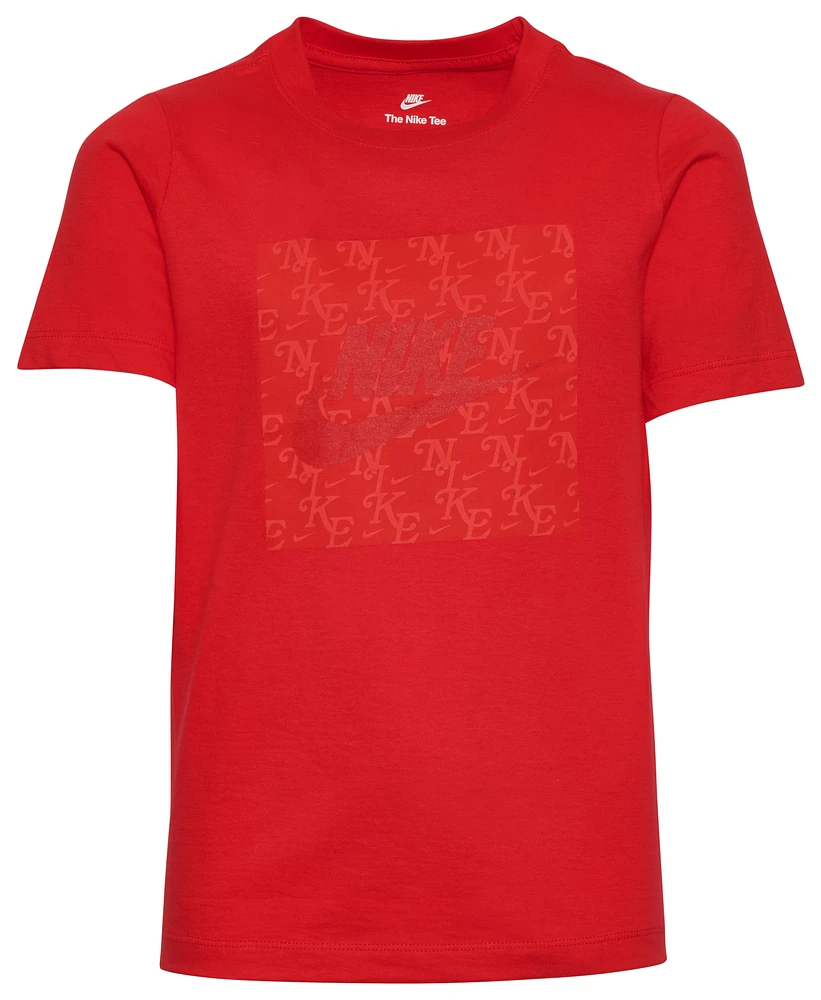 Nike Boys Monogram T-Shirt - Boys' Grade School Red/Red