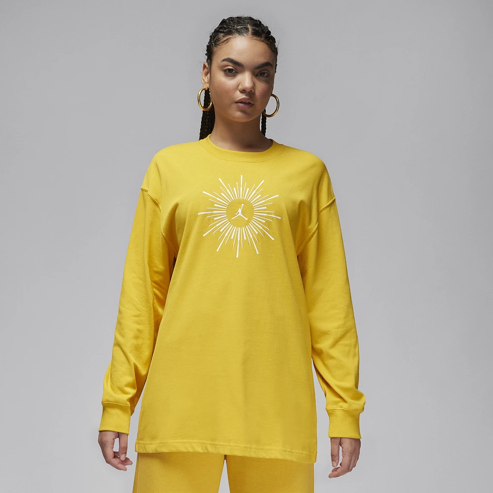 Jordan Womens Flight Optimism LS Tee - Yellow Ochre/Sail