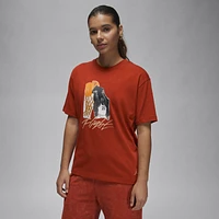 Jordan Womens Jordan Collage GF SS Tee - Womens Dune Red/Legend Medium Brown Size S