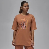 Jordan Womens Graphic Oversized T-Shirt - Dusty Peach/Dune Red