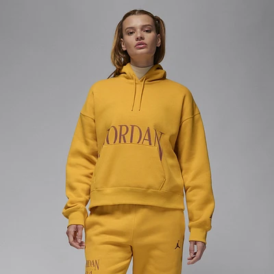 Jordan Womens Brooklyn Fleece Pullover - Yellow Ochre/Dusty Peach