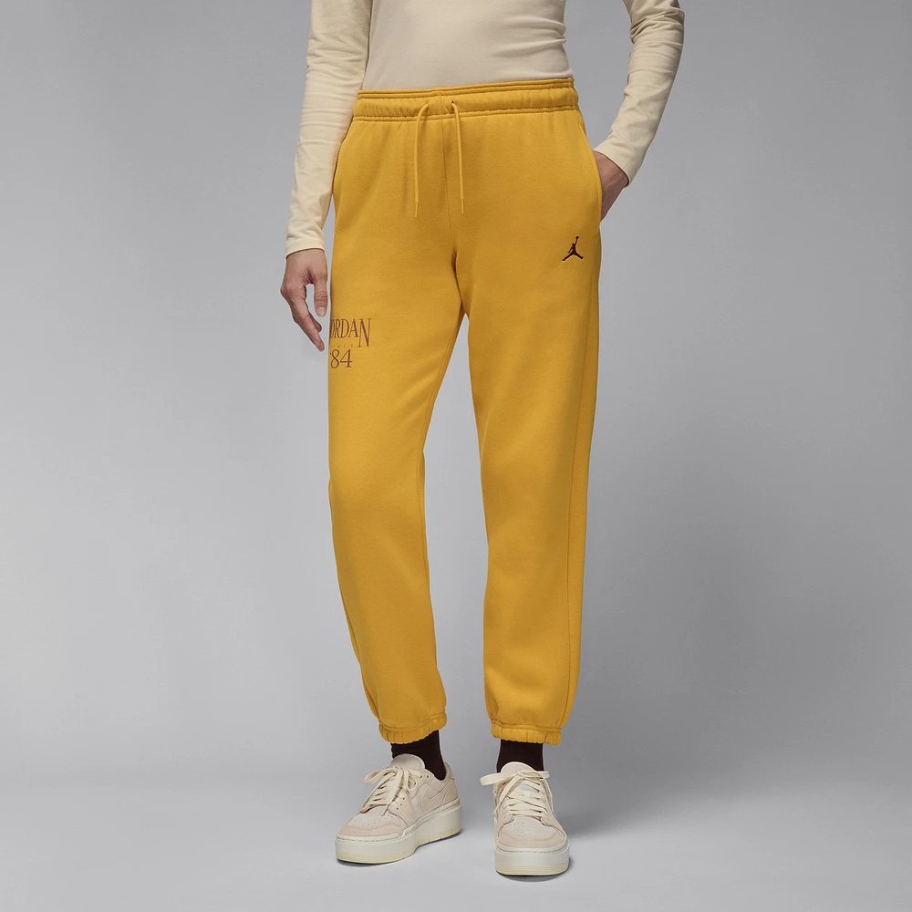 Jordan Womens Jordan Brooklyn Fleece Pants - Womens Yellow Ochre/Dusty Peach Size M