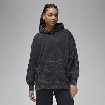 Jordan Womens Flight Fleece Wash Pullover - Black