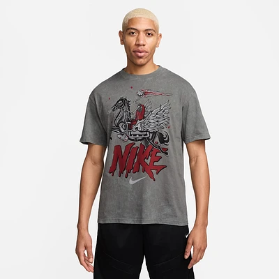 Nike Mens Nike M90 OC2 T-Shirt - Mens Grey/Red Size XL