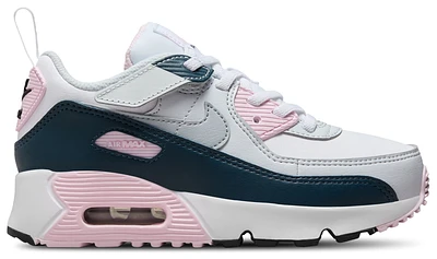 Nike Girls Air Max 90 EasyOn - Girls' Preschool Shoes Wolf Grey/White/Pink Foam