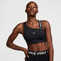 Nike Womens Pro Swoosh ASYM Bra - Black/White/Black