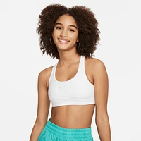 Nike Girls Nike Dri-FIT Swoosh Bra - Girls' Grade School Pure Platinum/White Size M