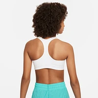 Nike Girls Nike Dri-FIT Swoosh Bra - Girls' Grade School Pure Platinum/White Size M