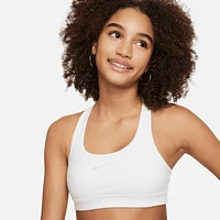 Nike Girls Nike Dri-FIT Swoosh Bra - Girls' Grade School Pure Platinum/White Size M