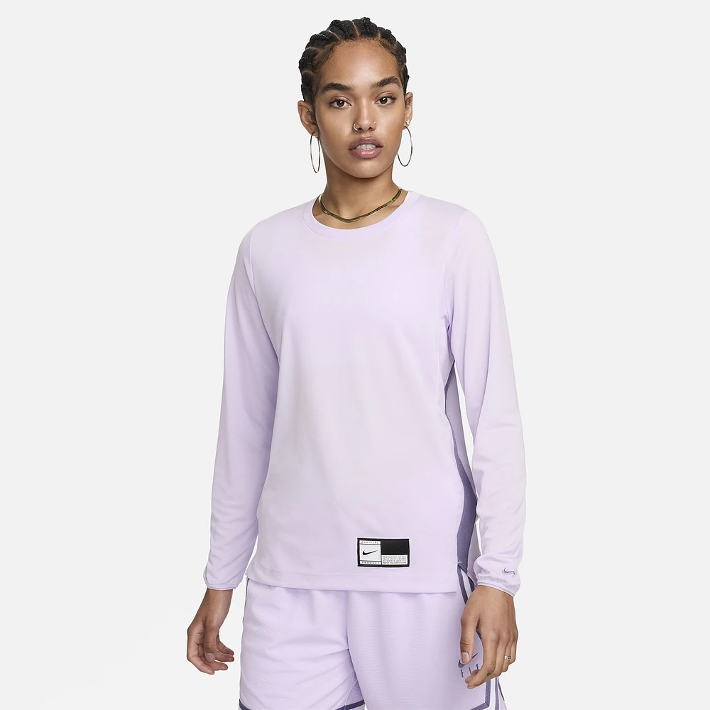 Nike Womens Dri-Fit L/S Pregame Top - Violet Mist/Daybreak/Daybreak