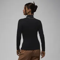 Jordan Womens Long Sleeve Mock Neck Top - Black/Black