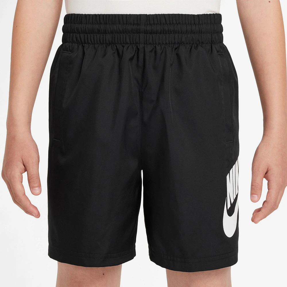 Nike Boys NSW Club HBR Woven 6 Inch Shorts - Boys' Grade School Black/White