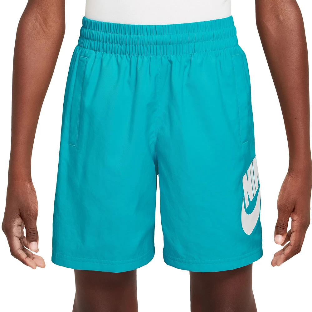 Nike Boys NSW Club HBR Woven 6 Inch Shorts - Boys' Grade School Dusty Cactus/White