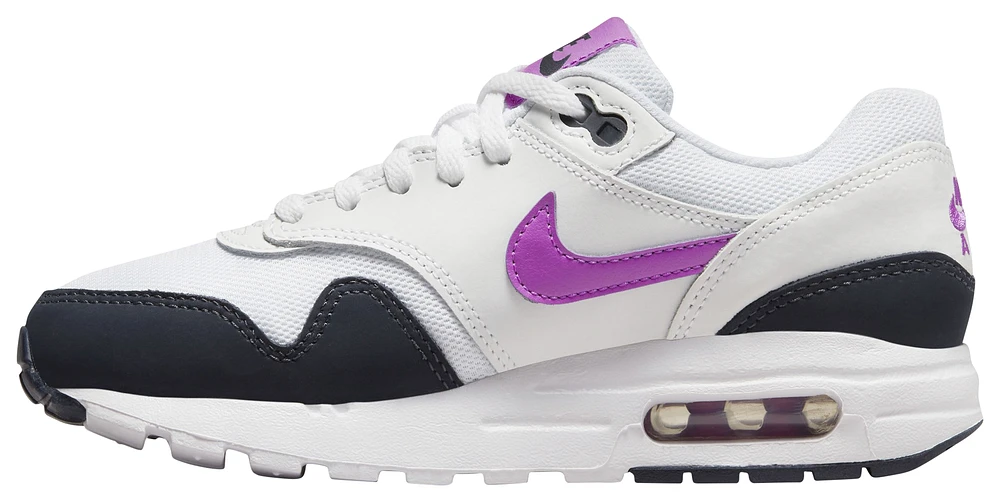 Nike Girls Air Max 1 BG - Girls' Grade School Basketball Shoes White/Fuchsia
