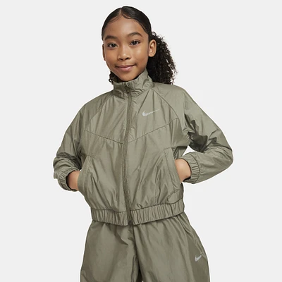 Nike Girls Nike Windrunner Oversized Dance Jacket - Girls' Grade School Green/Green Size M