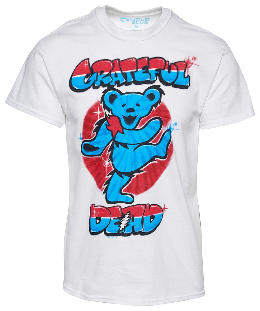 Grateful Dead Mens Independence Bear Americana T-Shirt - White/White