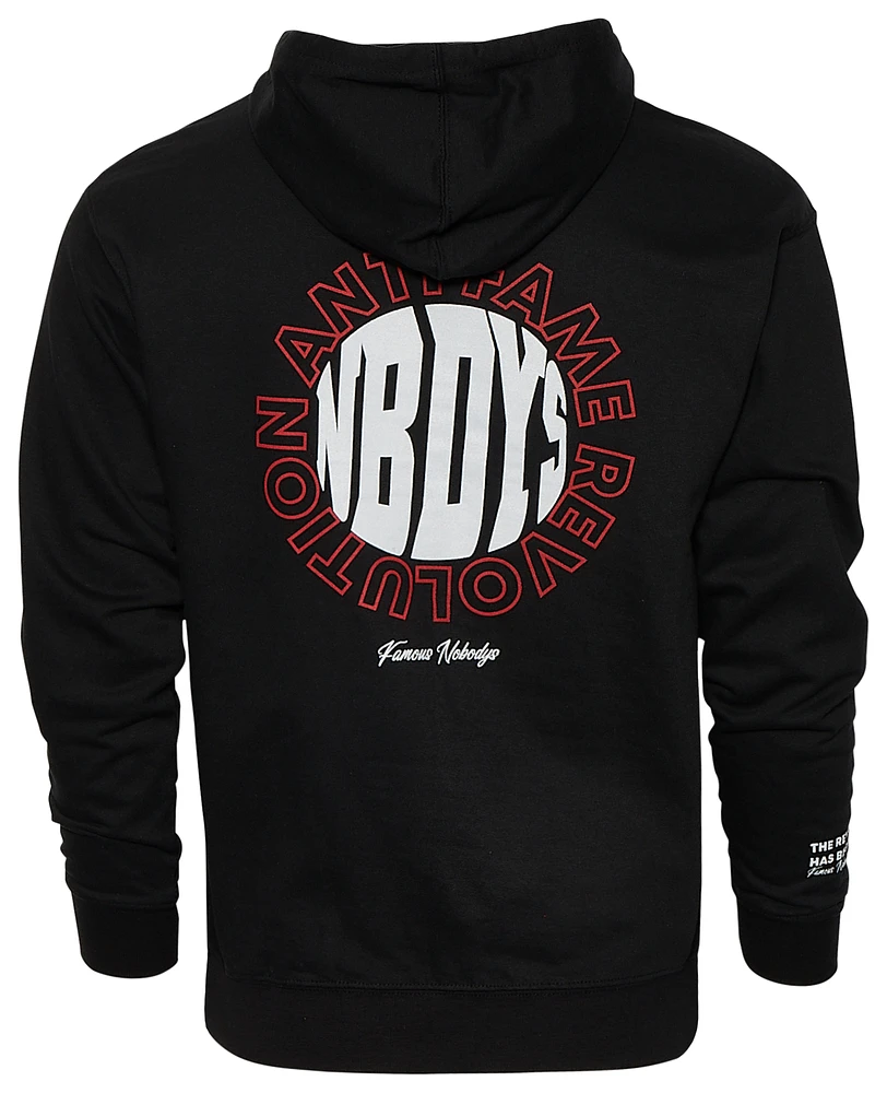 Famous Nobodys Mens Fame Addiction Hoodie - Black/White/Red