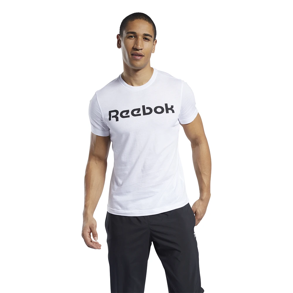 Reebok Mens Linear Read T-Shirt - White