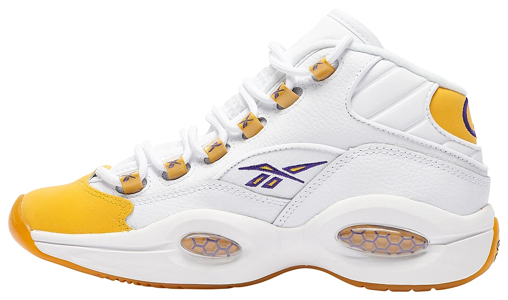 Reebok Boys Question Mid "Yellow Toe" - Boys' Grade School Shoes White/Yellow