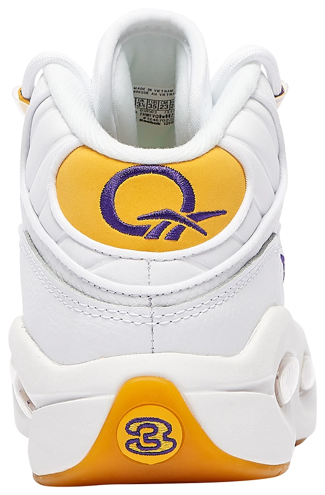 Reebok Boys Question Mid "Yellow Toe" - Boys' Grade School Shoes White/Yellow