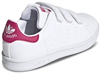 adidas Originals Girls Stan Smith - Girls' Preschool Shoes White/White/Bold Pink