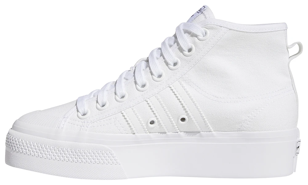 adidas Originals Womens Nizza Platform Mid - Basketball Shoes White/White