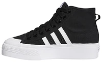 adidas Originals Womens Nizza Platform Mid - Basketball Shoes White/Black