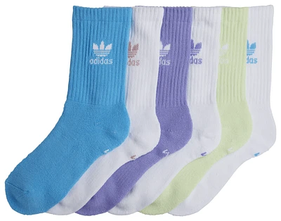adidas Originals Mens adidas Originals Trefoil 6pack Crew Socks - Mens White/Blue/Purple Size One Size