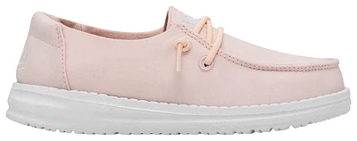 HEYDUDE Girls Wendy Slub Canvas - Girls' Grade School Shoes White/Pink