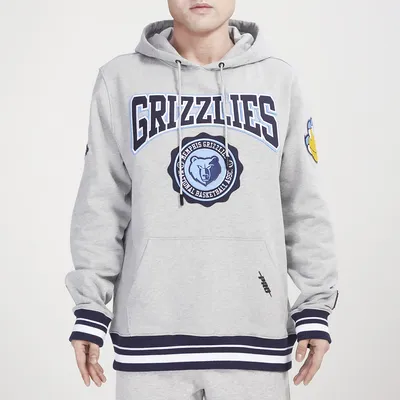 Pro Standard Mens Grizzlies Crest Emblem Fleece P/O Hoodie - Gray