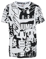 Jordan Boys Jumpman Flight AOP T-Shirt - Boys' Grade School White/Black