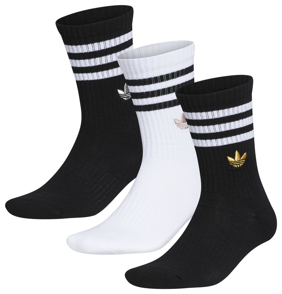 adidas OG 3 Stripe Gilver 3 Pack Crew Socks  - Men's
