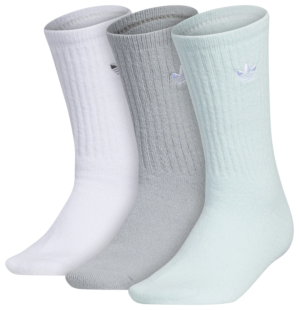 adidas Originals Womens adidas Originals Comfort 3 Pack Crew Socks - Womens White/Blue Size M