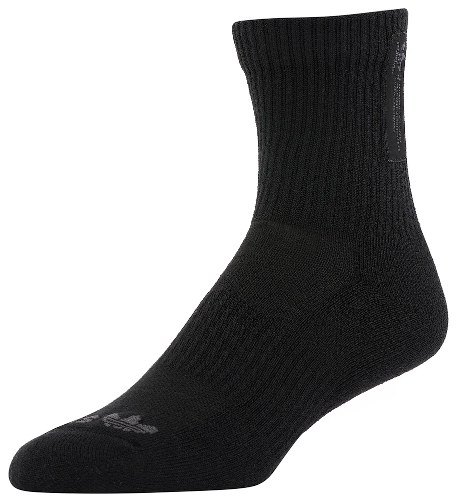 adidas Originals Mens adidas Originals Mid Crew 3 Pack Socks - Mens Black/Grey Size L