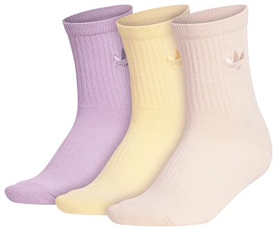 adidas Originals adidas Originals Trefoil 3 Pack Crew Socks - Adult Orange/Yellow/Purple Size M
