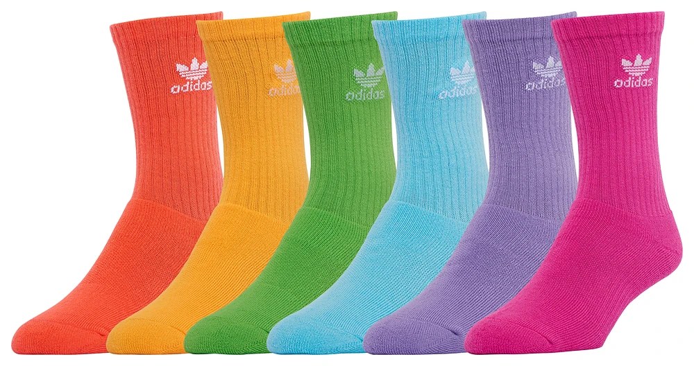 adidas Originals Mens adidas Originals Brights 6 Pack Medium Crew Socks - Mens Light Aqua/Bright Red/Fuchsia Size M