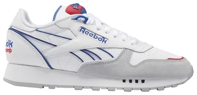 Reebok Mens Reebok Classic Leather Pump - Mens Running Shoes White/Blue/Red Size 08.0